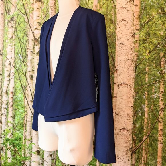 White House Black Market Jackets & Blazers - New w Tags! WHBM Blue Bolero w Shoulder Pads